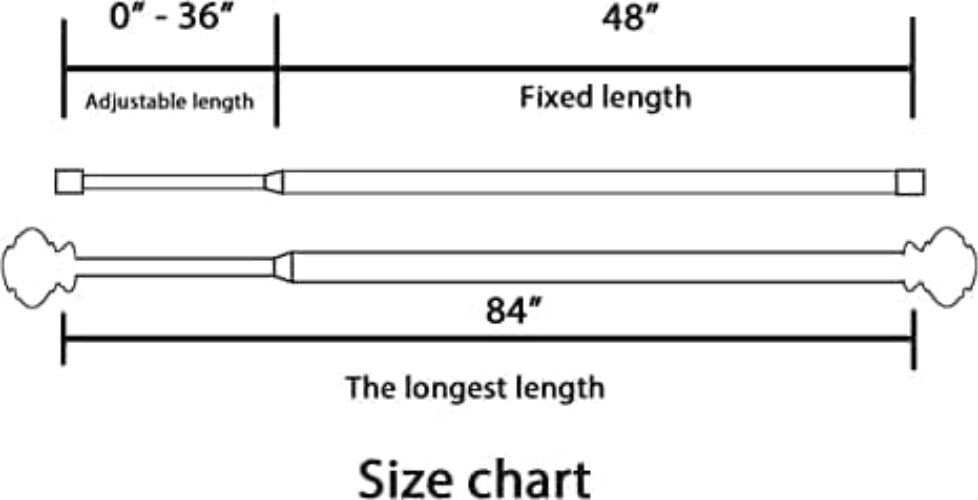 Versatile Telescoping Curtain Rod Set for Layered Looks, Adjustable 48-84 inches
