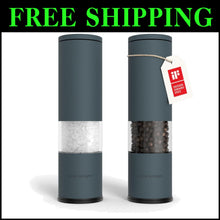 Load image into Gallery viewer, Stylish Adjustable Ceramic Spice Mill Set - Salt &amp; Pepper Grinders in Stone Blue
