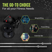 Load image into Gallery viewer, Compact 6ft Olympic Barbell with Knurled Grip - Ideal for Beginner Weightlifting