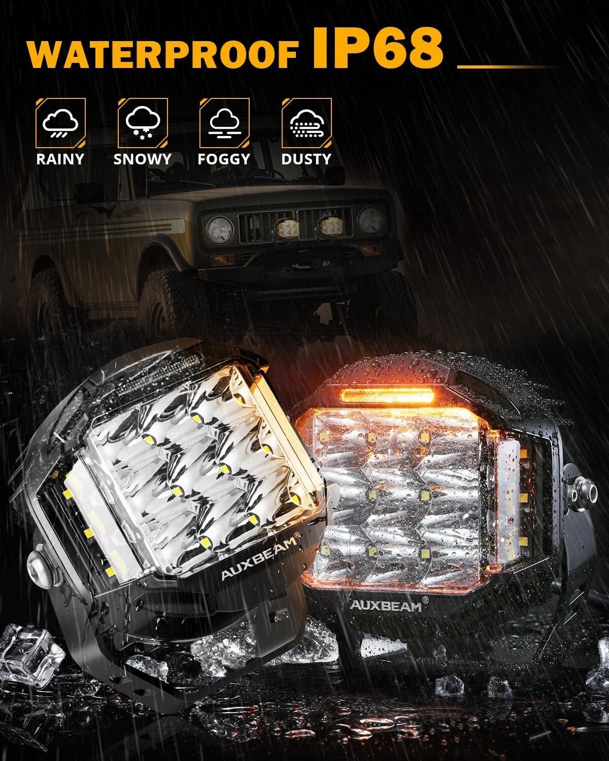 Off-Road 5 in 168W LED Light Pods - Amber DRL Driving Lights for Trucks & SUVs