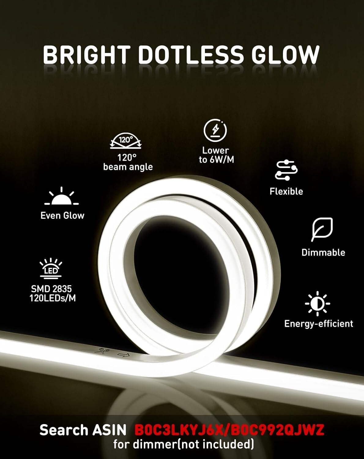 Bright 82FT LED Rope Lights, Connectable & IP65 Certified for Indoor/Outdoor Use
