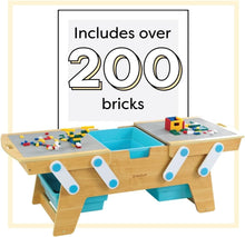 Load image into Gallery viewer, Durable Building Bricks Storage Table with Three Bins - Versatile Play Space