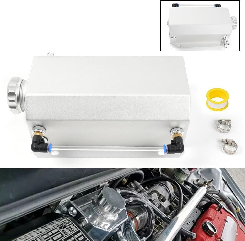 Compact Universal 2L Coolant Tank with Level Indicator - Ideal for All Vehicles