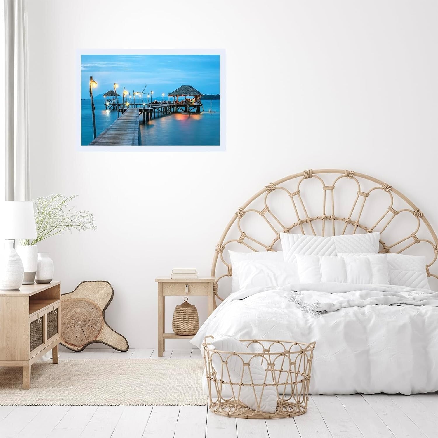 Elegant 22.375x34 White Photo Frame for Wall Art - Horizontal & Vertical Use