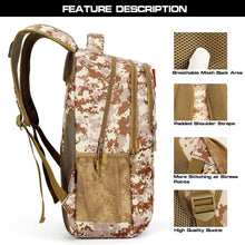 Load image into Gallery viewer, Lightweight Camo Backpack with MOLLE System and USB Charging - Perfect for Teens
