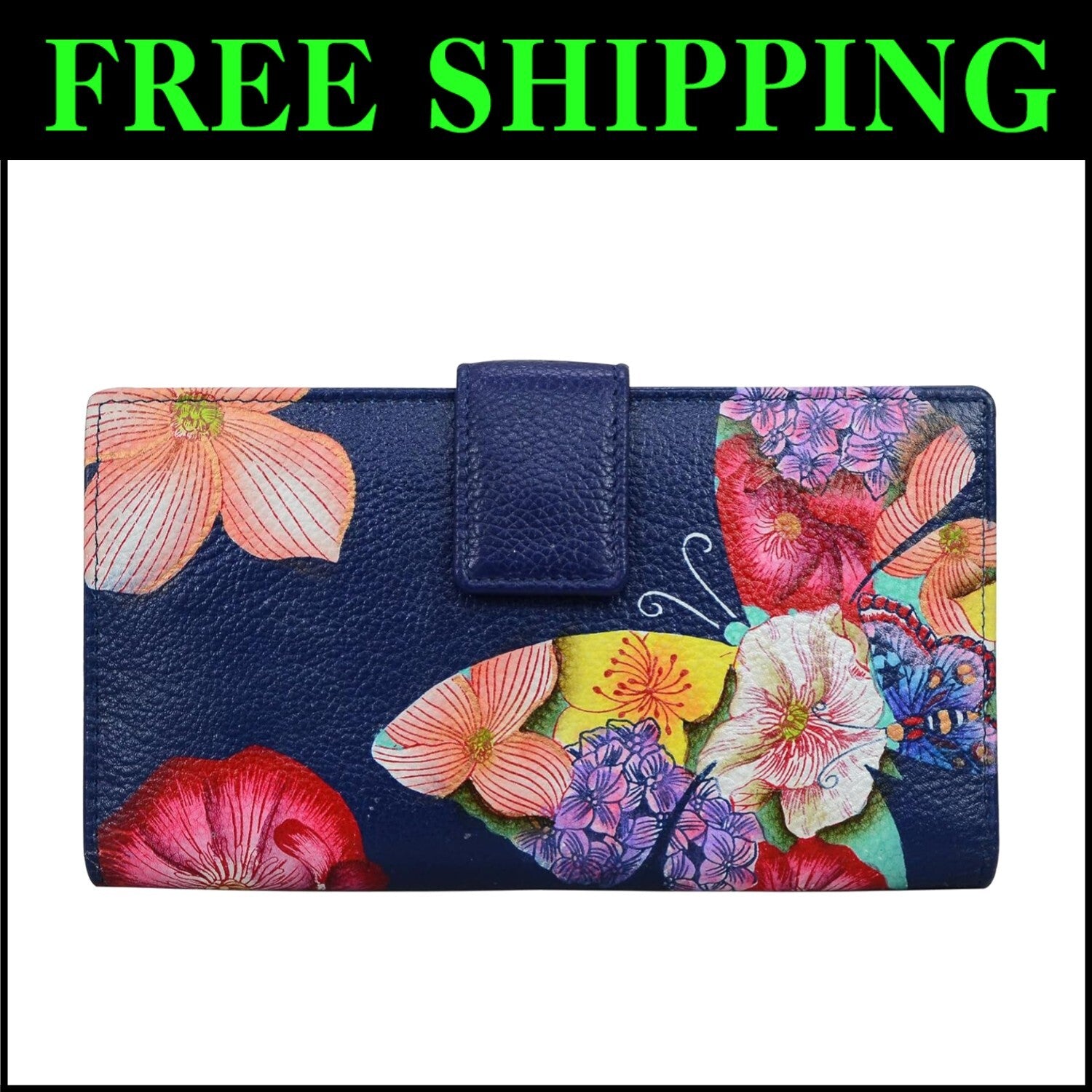 Premium Leather Wallet with Artistic Butterfly Design - Perfect for Everyday Use