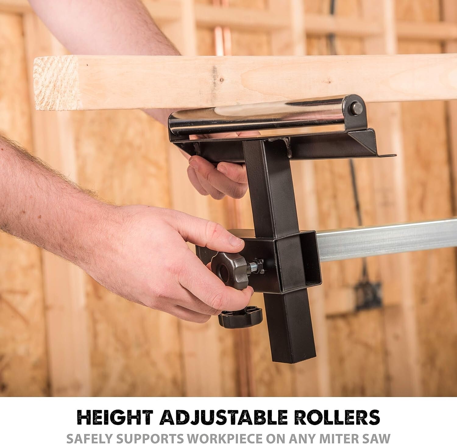 Compact Folding Miter Saw Stand with Universal Mounting & Quick Release Brackets