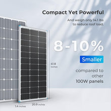 Load image into Gallery viewer, Compact and Lightweight 100W Solar Panel Set - Ideal for RV and Marine Use