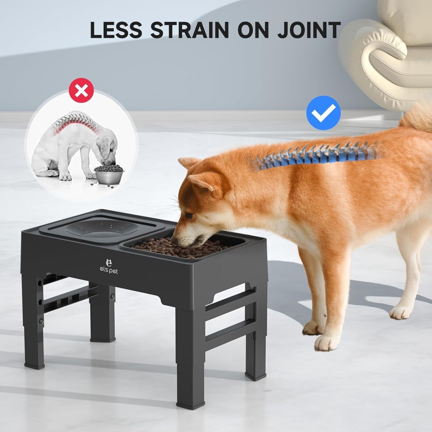 Collapsible Adjustable Dog Bowl Set with Stainless Steel & Slow Feeder Options