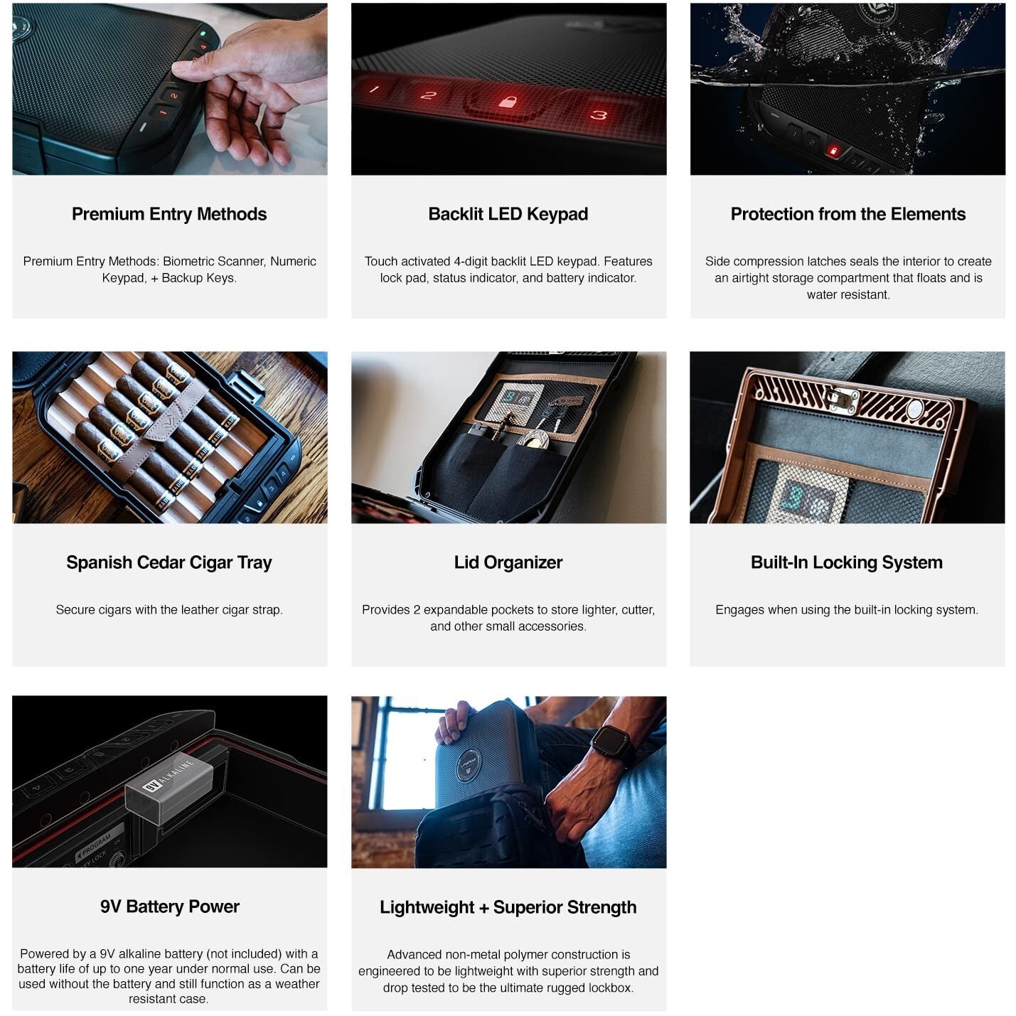Waterproof Portable Humidor with Electronic Lock - Ultimate Travel Cigar Case