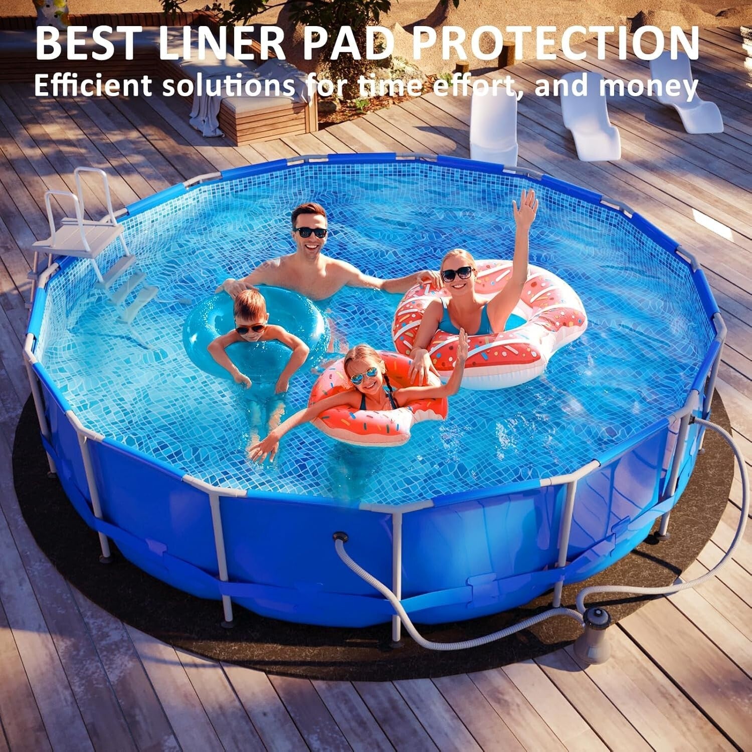 Double-Density Pool Liner Protection Mat – 24 Ft Round for Above Ground‍