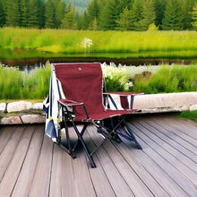 Load image into Gallery viewer, Alloy Steel Kickback Rocker – Lightweight Folding Chair with Beverage Holder