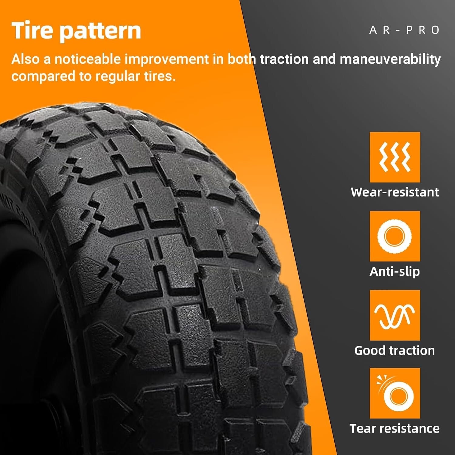 2-Pack Premium 13" Flat-Free Tires for Garden Carts & Hand Trucks - 330 lb Load