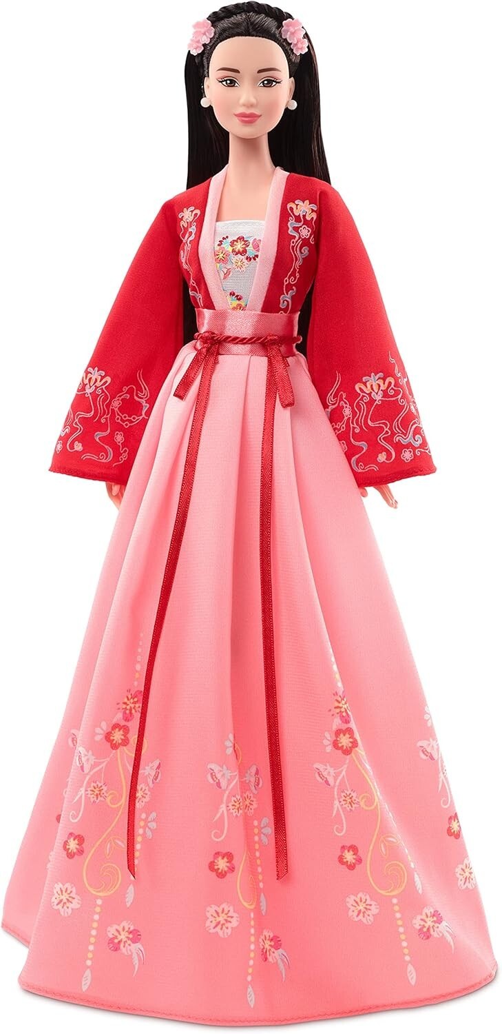 14-Inch Lunar New Year Doll with Plum Blossom Design – Perfect for Celebrations