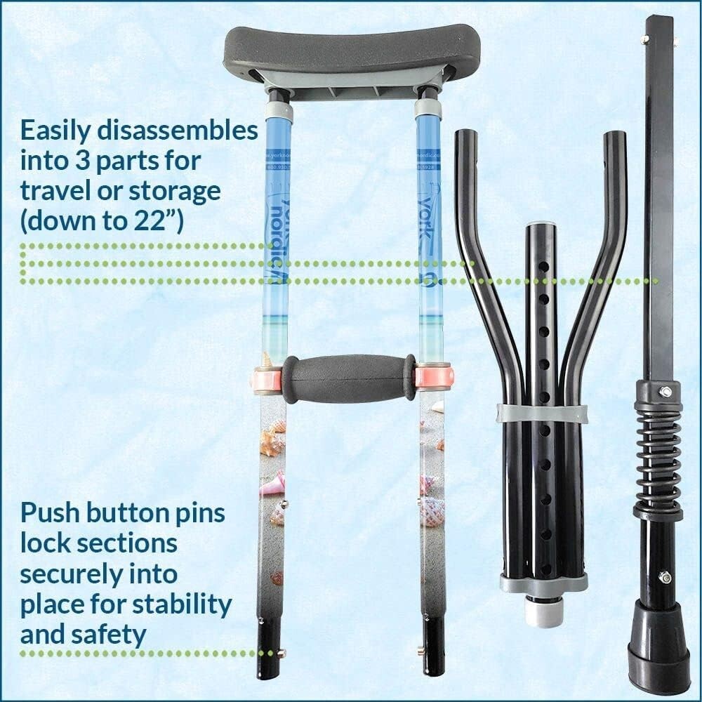 Ultra Lightweight Spring-Loaded Crutches for Fashionable Mobility - 4'7" to 6'6"