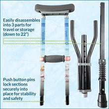 Load image into Gallery viewer, Ultra Lightweight Spring-Loaded Crutches for Fashionable Mobility - 4'7" to 6'6"