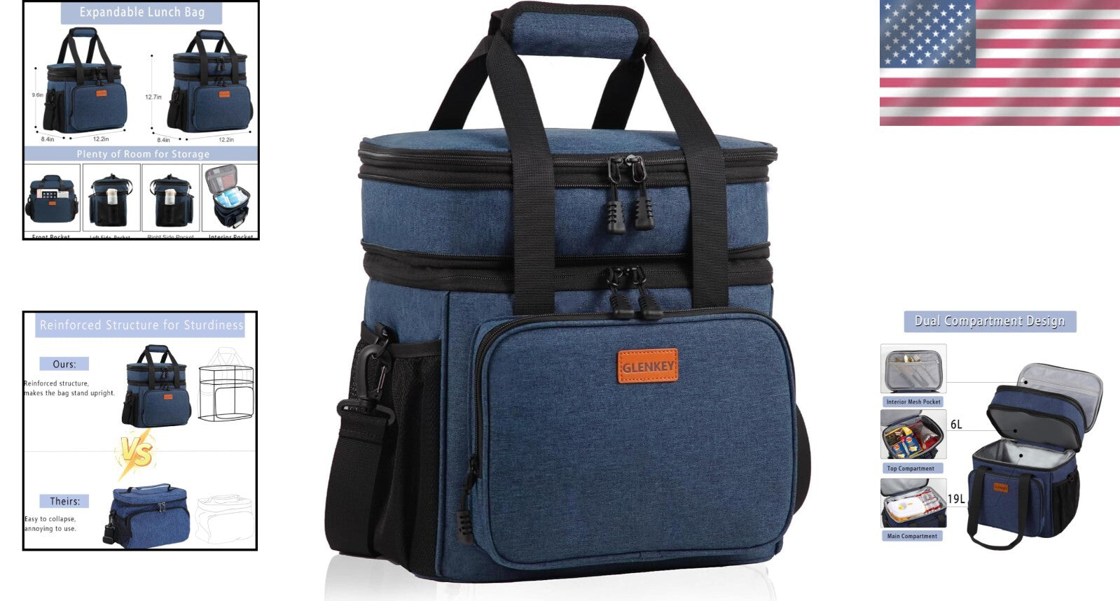 Durable Expandable Lunch Box 22L - Insulated & Waterproof for Camp and Work