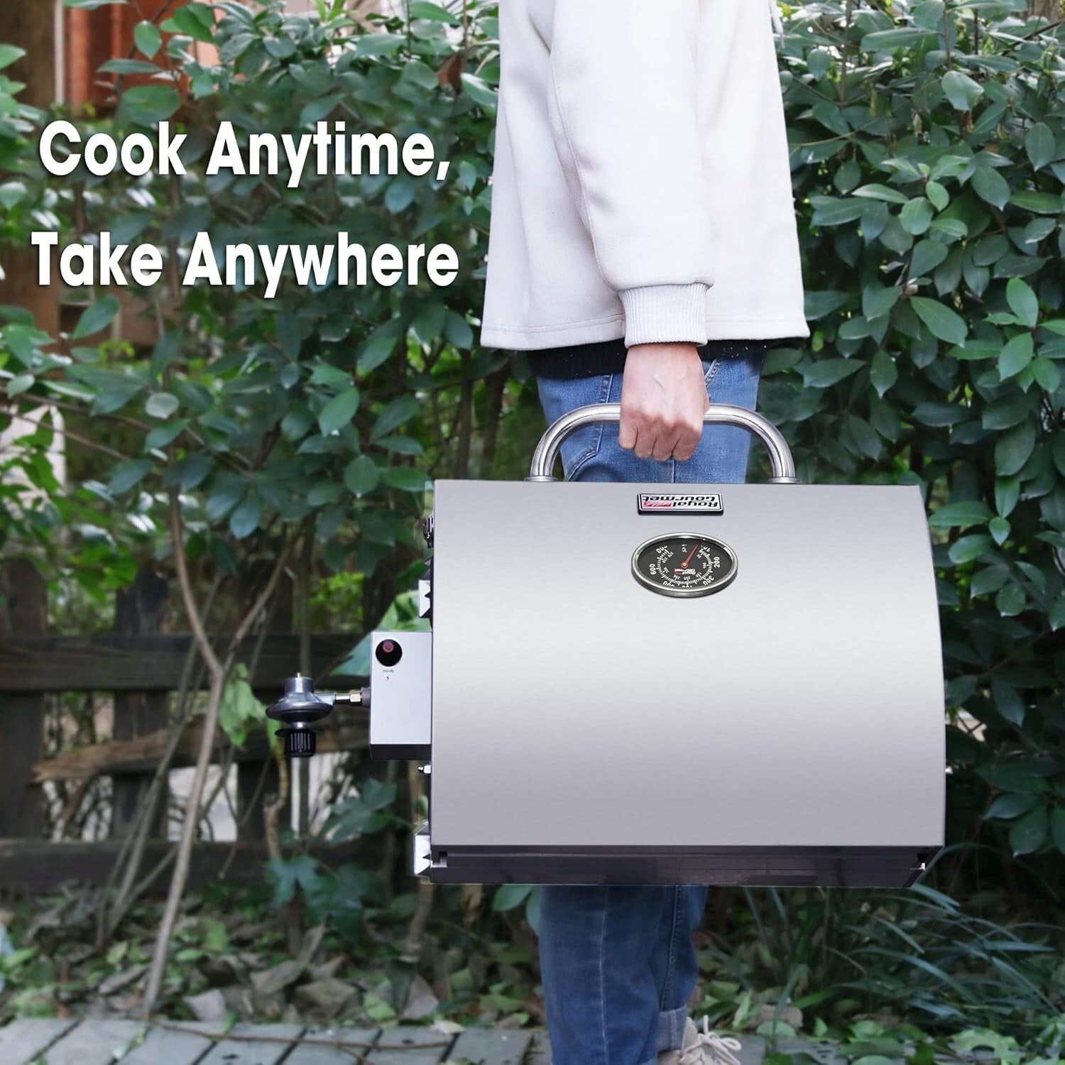 10000 BTU Stainless Steel Portable Grill - Ideal for Camping & Tailgating