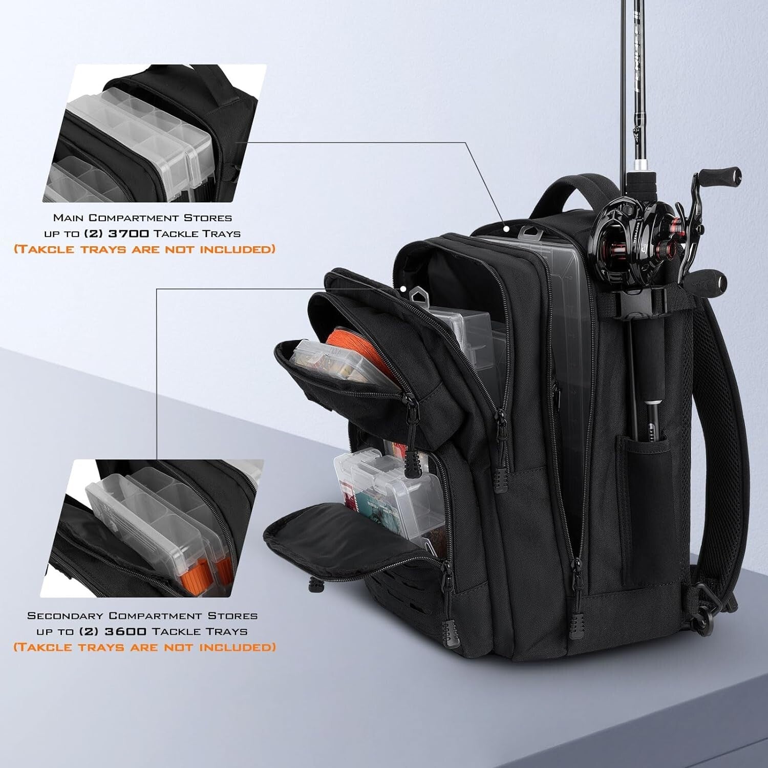 Durable Lightweight Fishing Backpack with MOLLE System - Perfect for Anglers