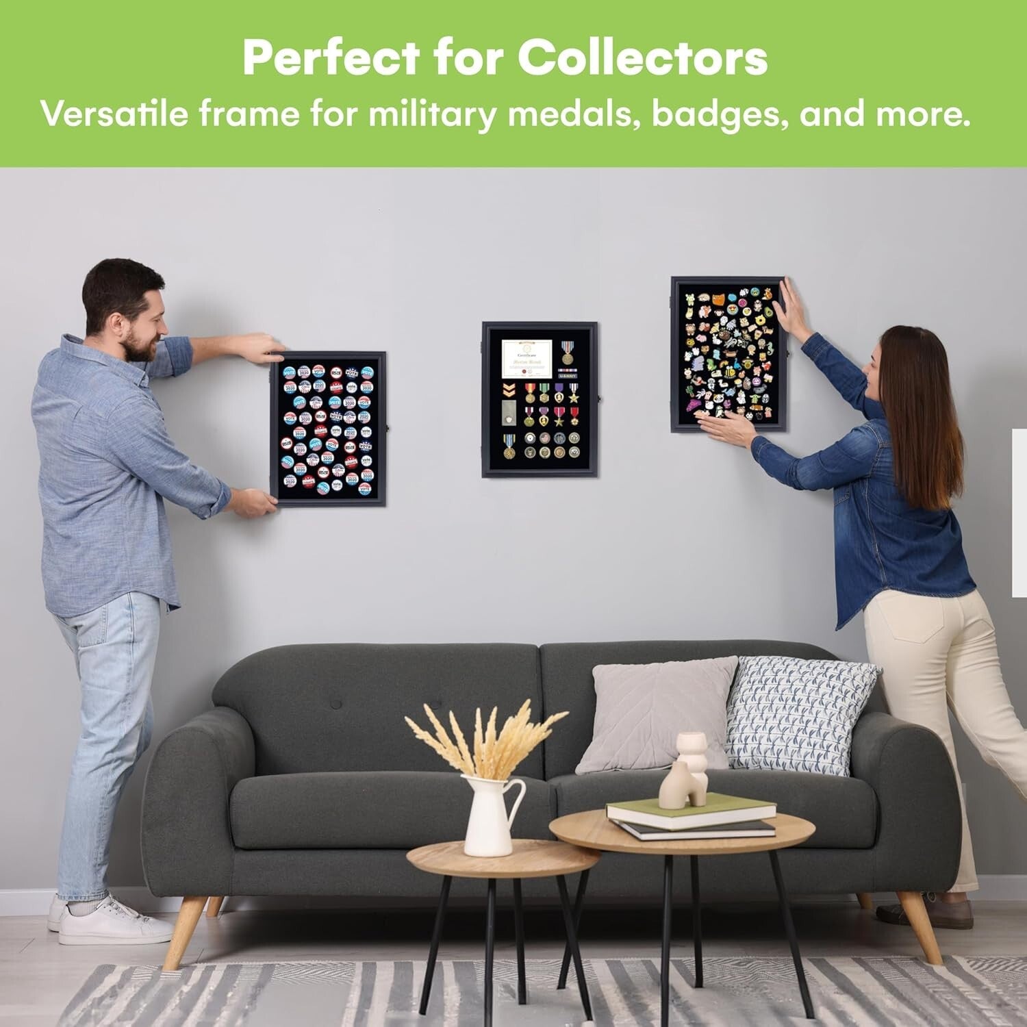 Elegant 19x14 Acrylic Pin Display Case with Lock for Military Medals & Badges