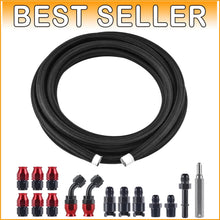 Load image into Gallery viewer, High-Pressure 6AN PTFE Fuel Line Fitting Kit - 25FT Braided Hose for Heavy Use