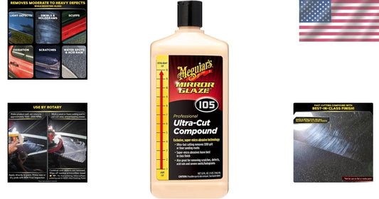 Mirror Finish Car Polish Kit - Meguiar's M105 Compound & Applicators Included