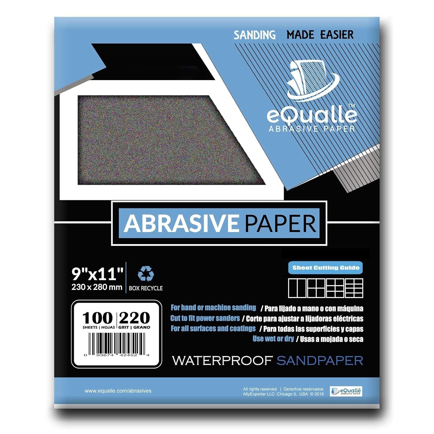 Durable 220 Grit Sandpaper - 100 Sheet Pack for Effortless Surface Preparation