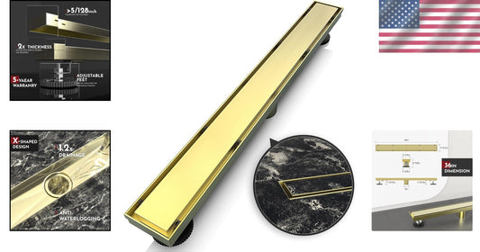 Efficient 36'' Linear Floor Drain in Stainless Steel - Perfect for Any Setting