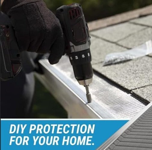 DIY-Friendly 48 FT Gutter Guard with Self-Tapping Screws - Rust-Resistant Steel