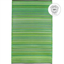 Load image into Gallery viewer, Eco-Friendly Cancun Green Outdoor Rug - Striped &amp; Stain Resistant - 4x6 ft