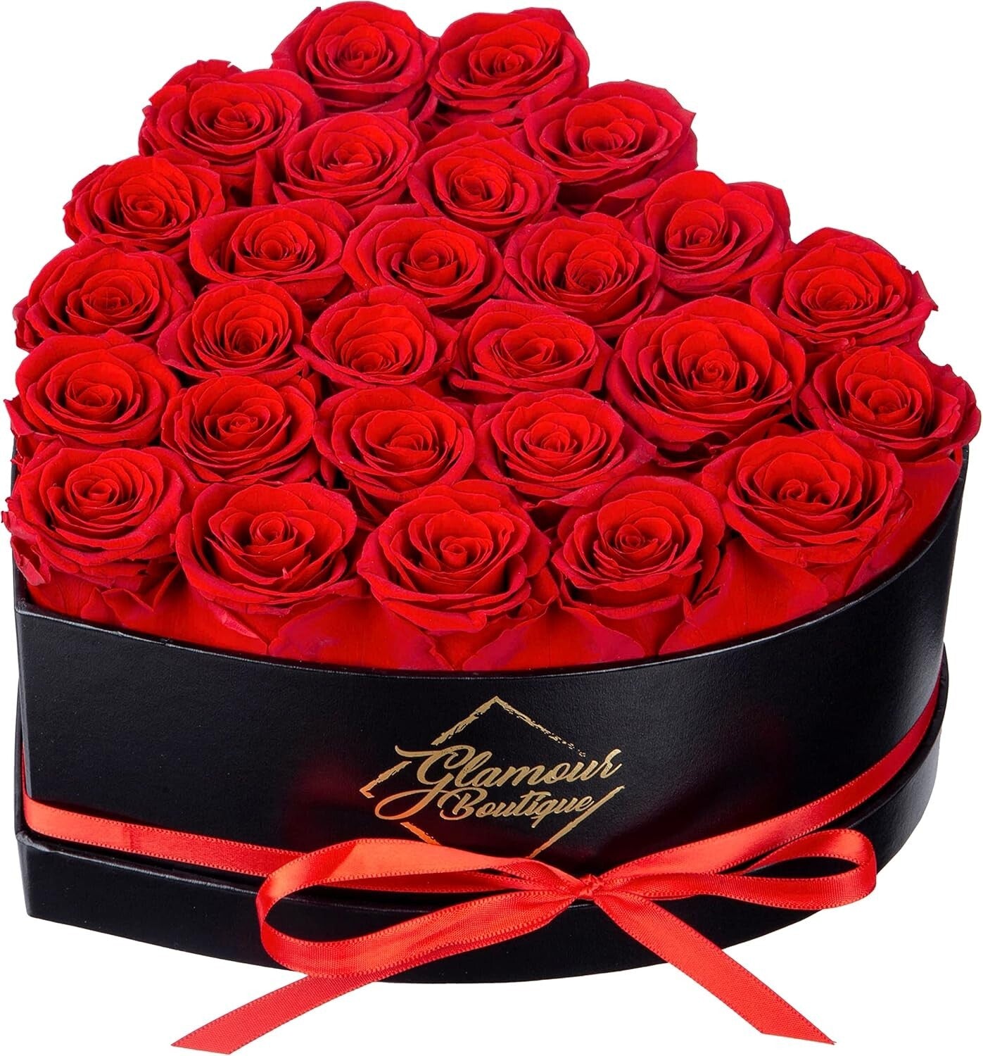 Forever Roses: 27 Elegant Preserved Flowers in Heart Shaped Box - No Upkeep!