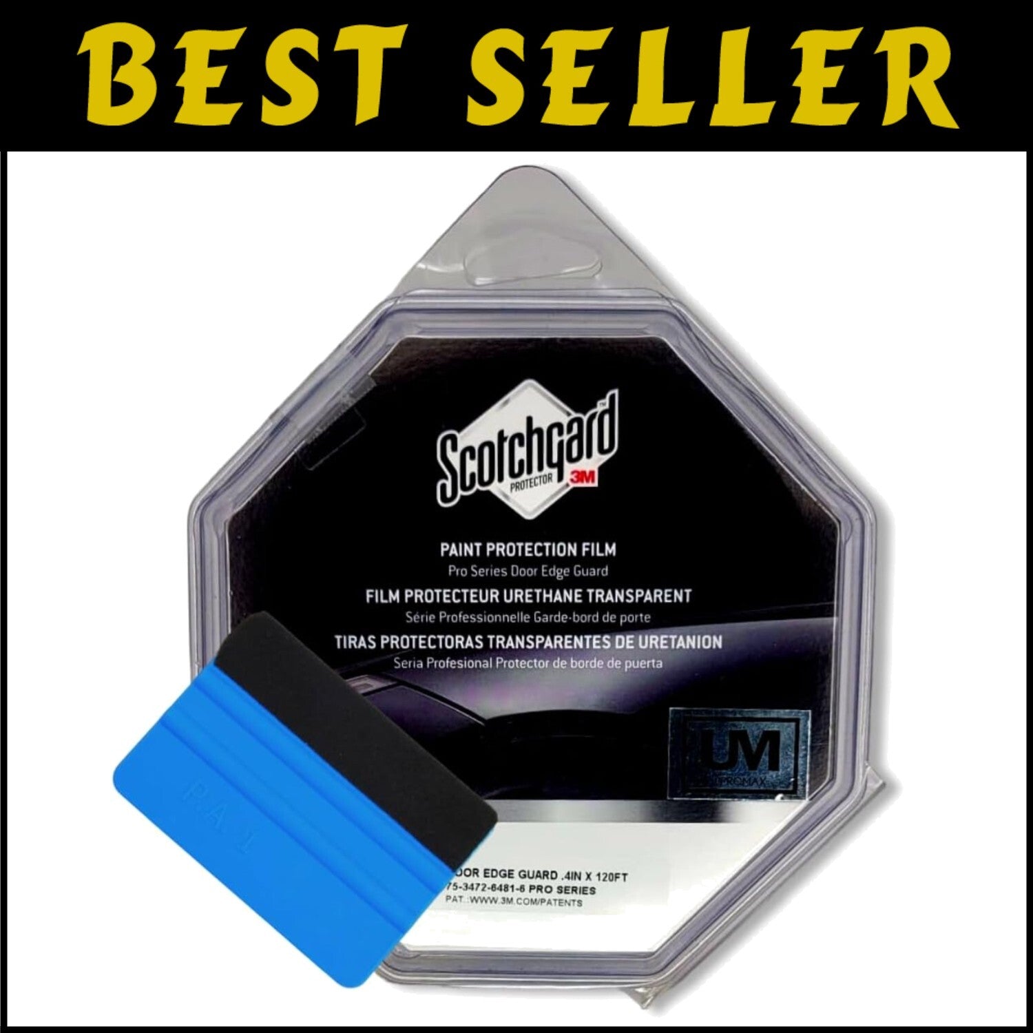 Universal Invisible Door Edge Protector Film - Clear Urethane Roll 0.4" x 40yd