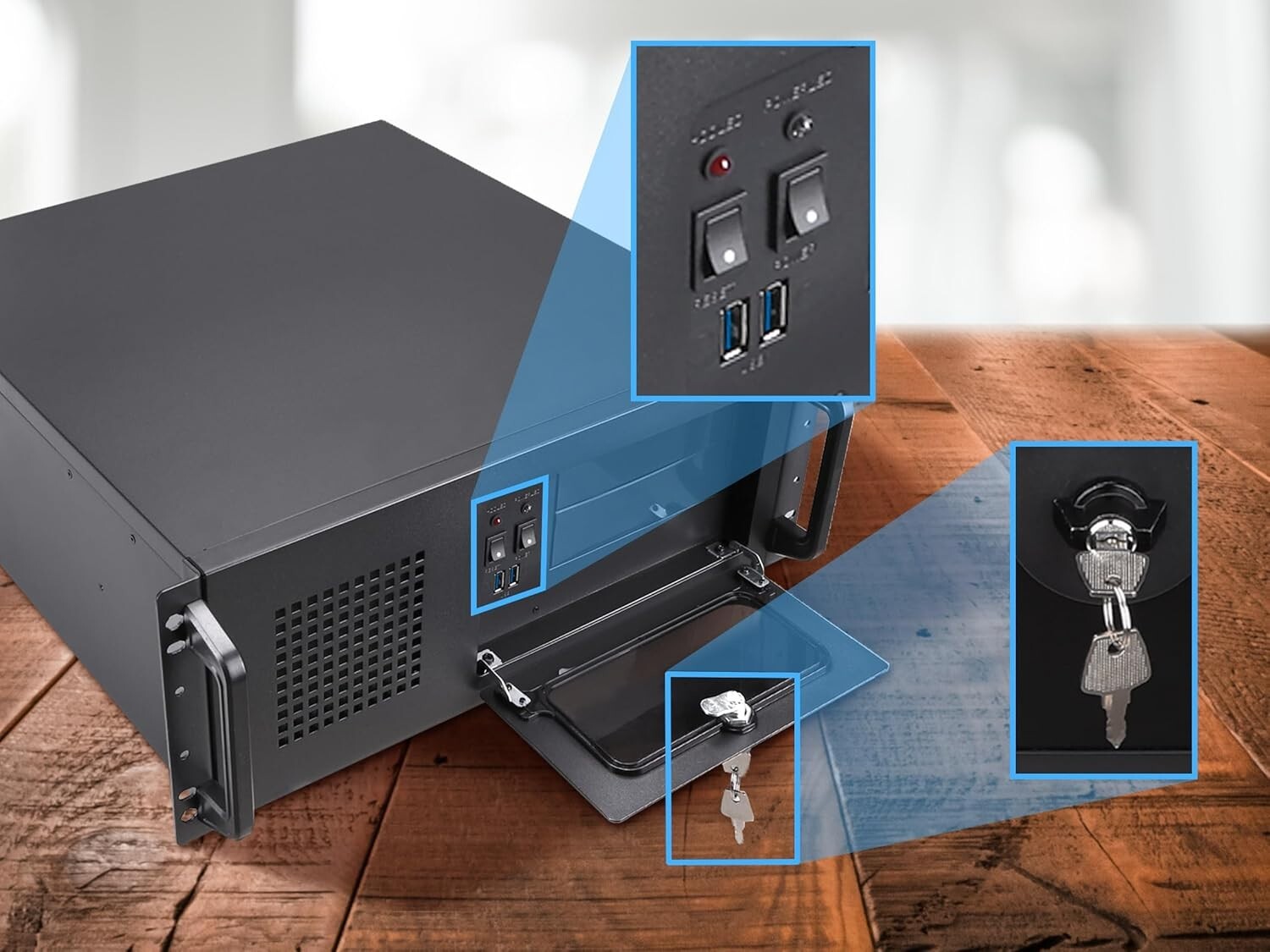 Advanced Rackmount Server Chassis - 7 Bays, Quiet Fans, Lockable Front Panel