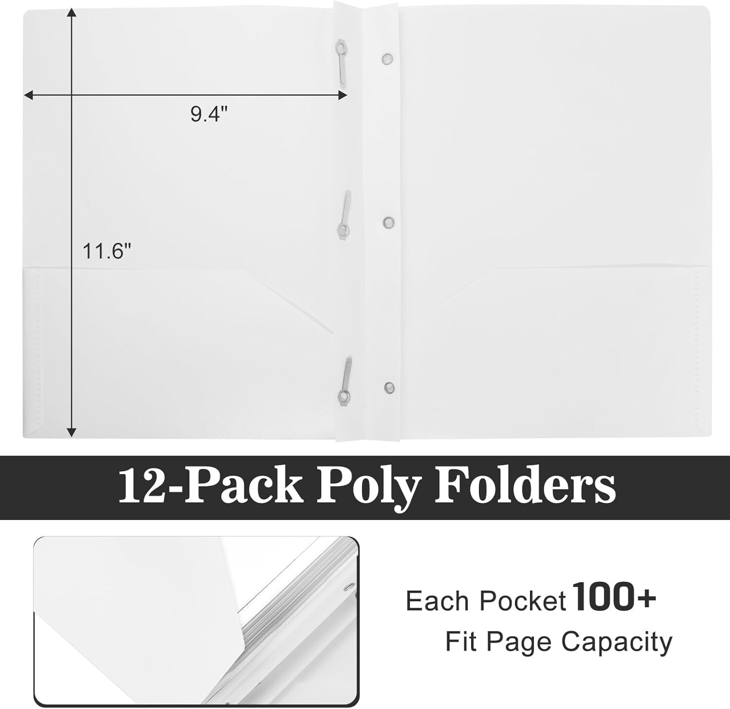 Multi-Purpose 60-Pack Plastic Folders with Pockets - Perfect for All Your Files