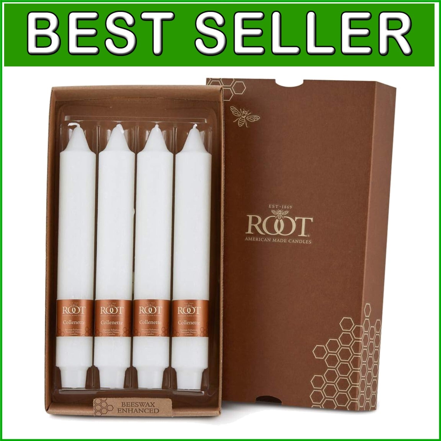 Elegant Unscented Timberline 9-Inch Dinner Candles - 4-Count, Dripless & Clean