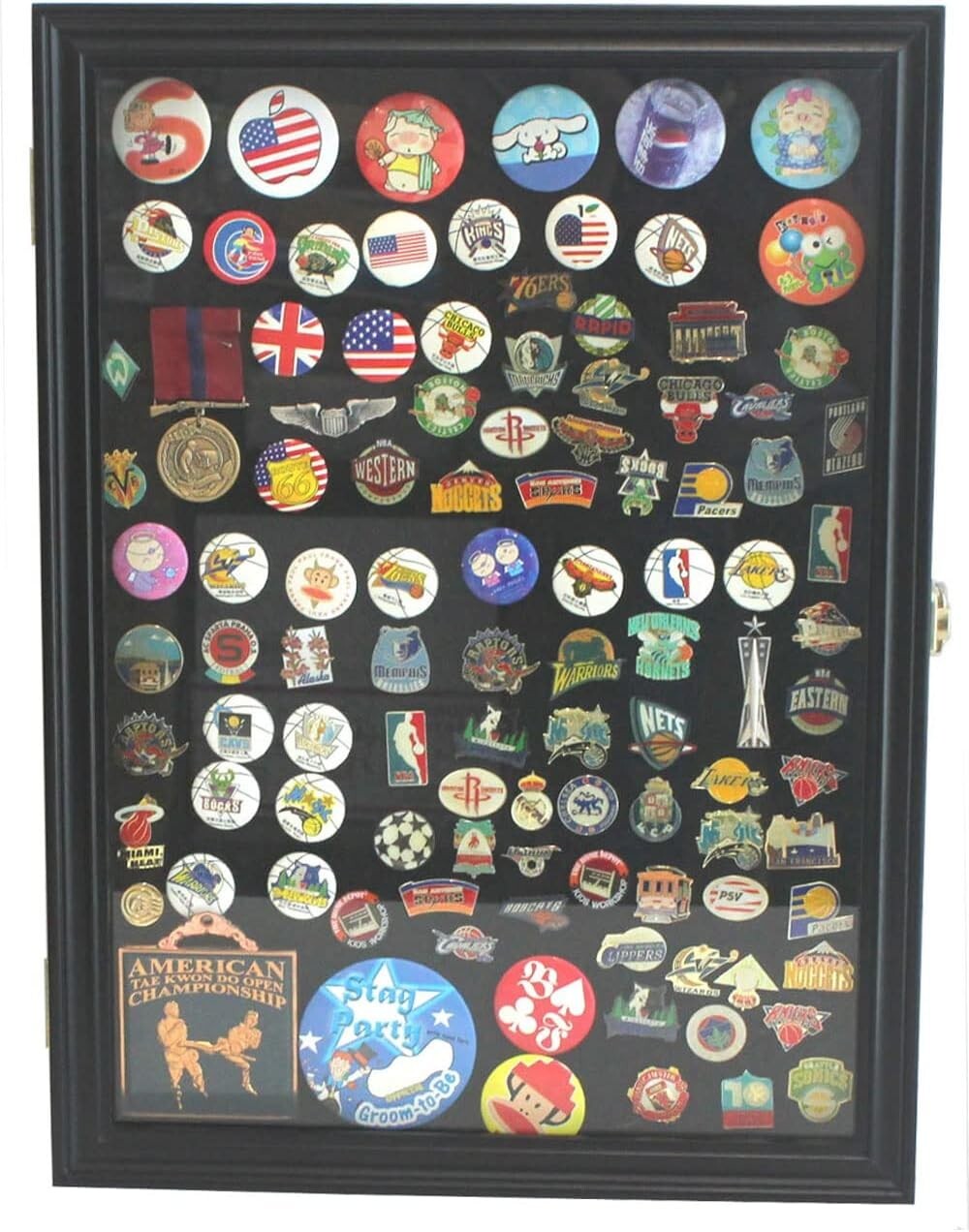 Elegant Black Finish Medal Shadow Box - Perfect for Military Medals and Pins