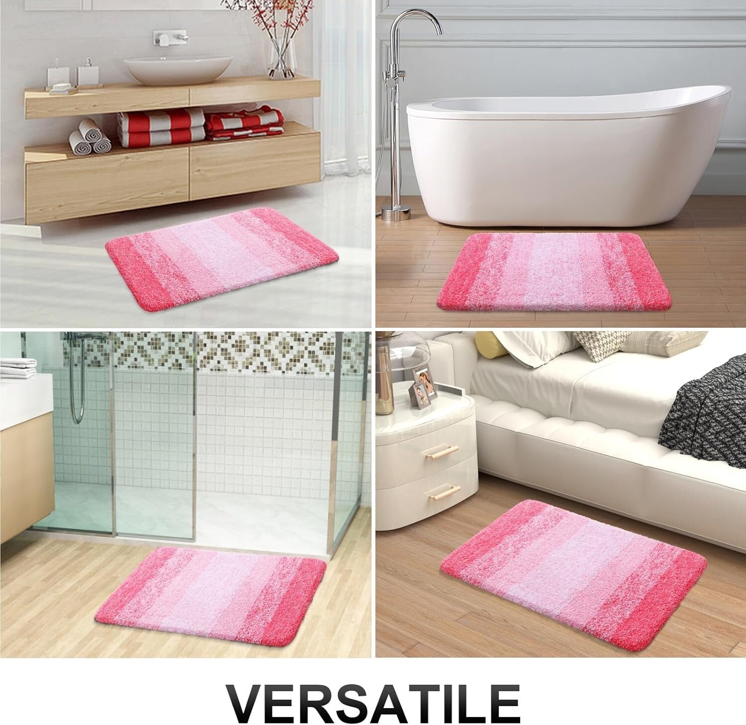 Versatile Pink Bathroom Runner 59x20 - Soft, Quick Dry, and Stylish for Any Room