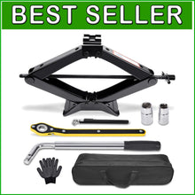 Load image into Gallery viewer, Portable Emergency Tire Change Kit - 3 Ton Scissor Jack &amp; Tools Included