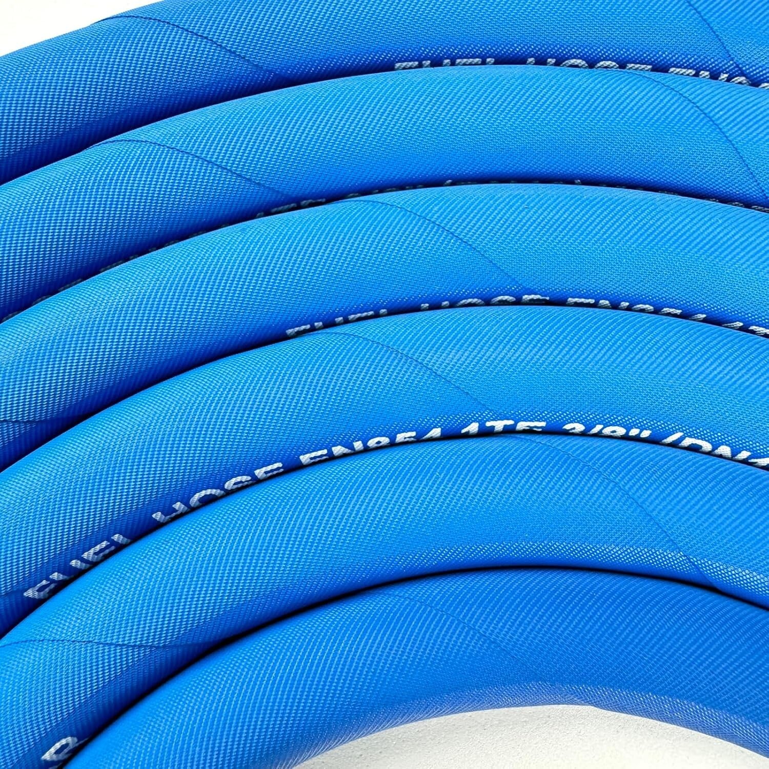 15FT High Pressure Fuel Hose 5AN 5/16" with 6 Clamps - Durable Rubber Blue