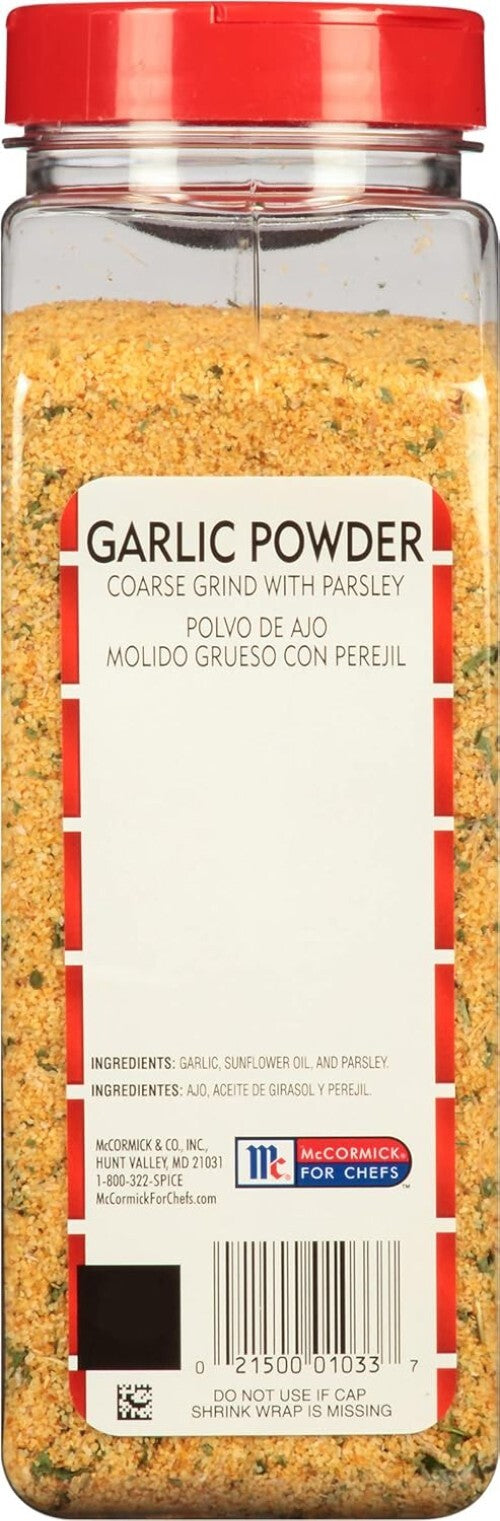 24 Oz Garlic Powder with Parsley - Gourmet Coarse Grind Seasoning for All Dishes