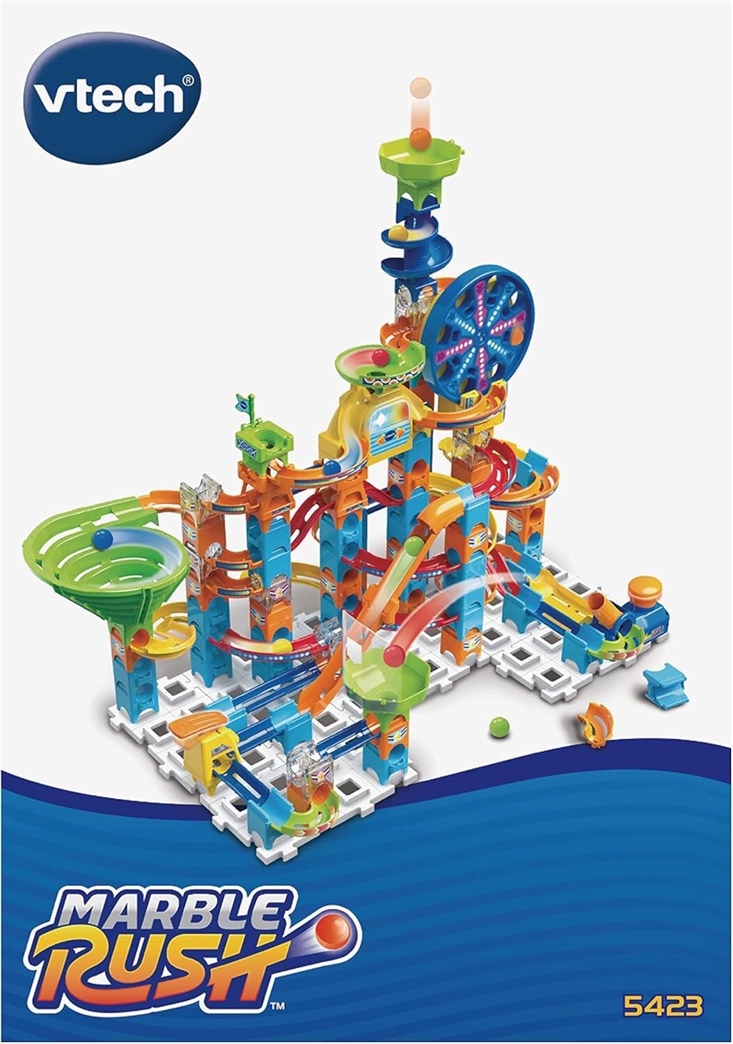 Engaging Marble Rush 145-Piece Set - Spinning Ferris Wheel & Light Show Fun