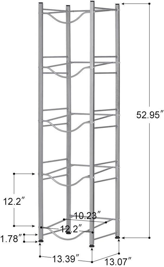 5-Tier Heavy-Duty Water Cooler Jug Rack - Detachable Stainless Steel Holder