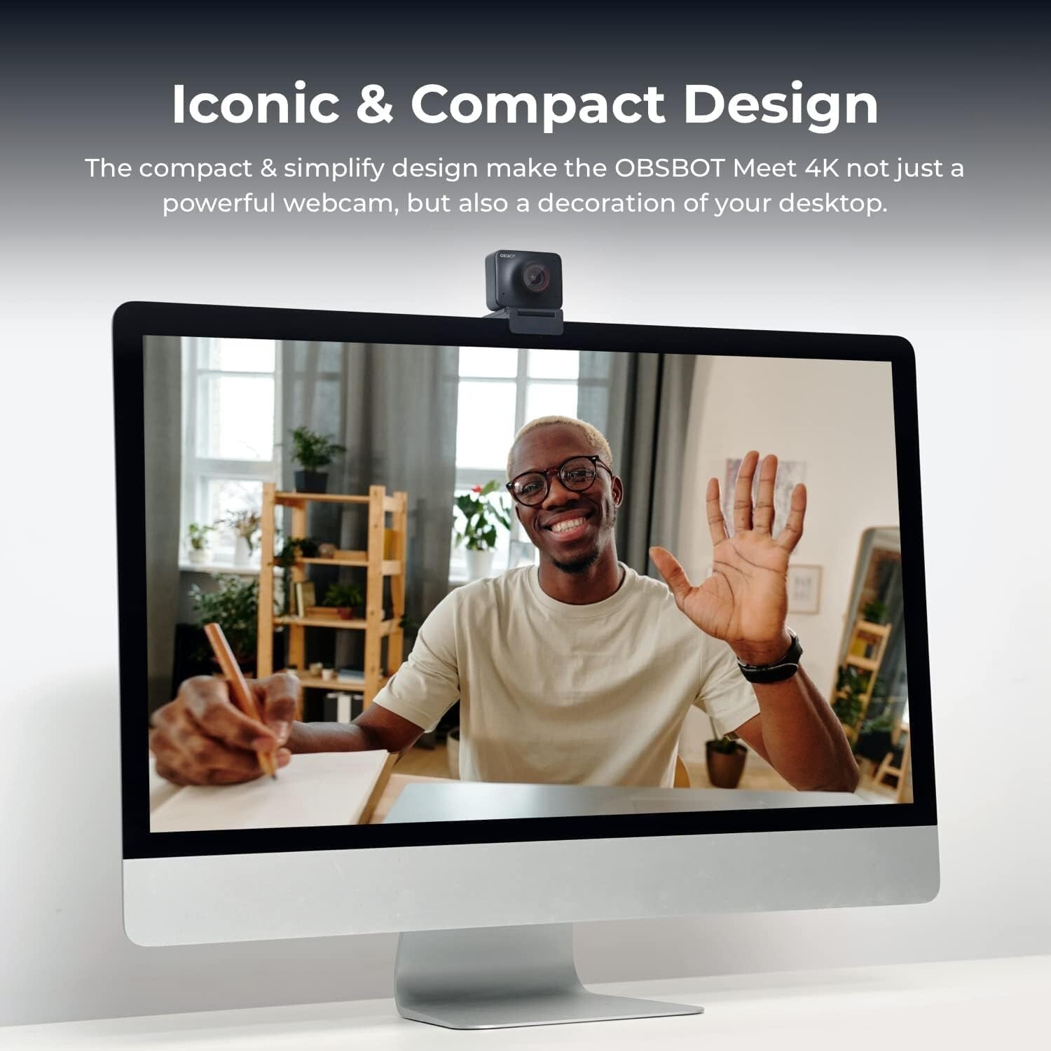 Smart 4K Webcam with Autofocus, Bokeh Effect & Built-in Mic for Professionals