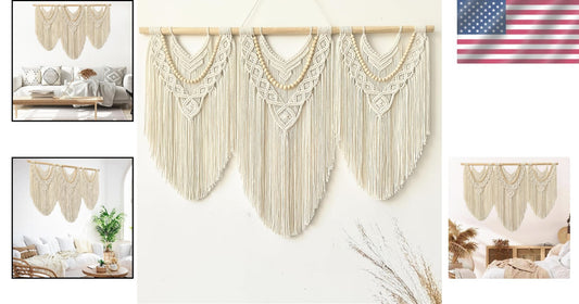 Elegant Large Macrame Tapestry - 43" x 32" Handmade Wall Decor for Any Room