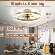Load image into Gallery viewer, Modern 6-Speed Low Profile Ceiling Fan with LED Lights &amp; Dual Memory Function