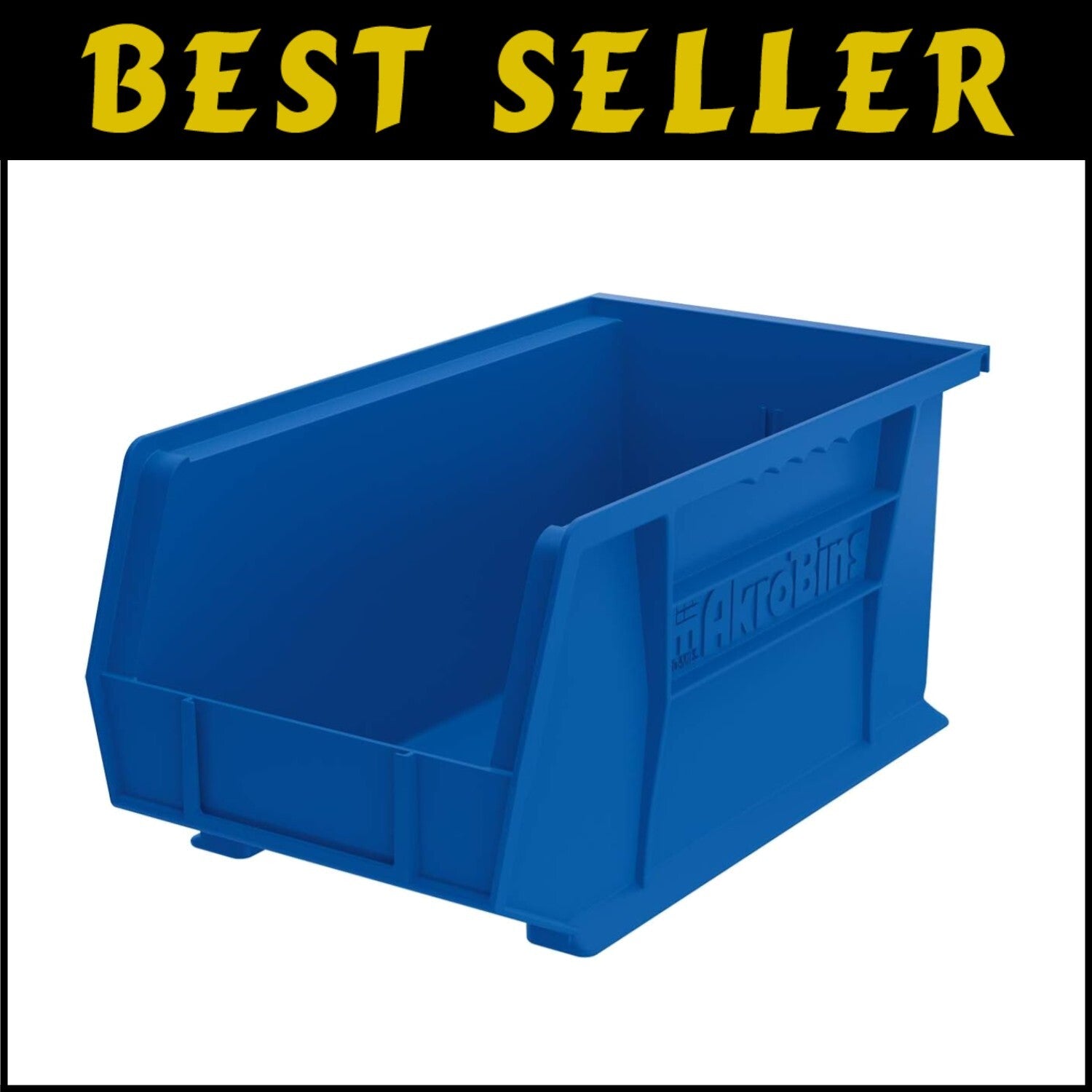 Stackable Blue Plastic Storage Bins - Space-Saving Organizers for Home & Garage