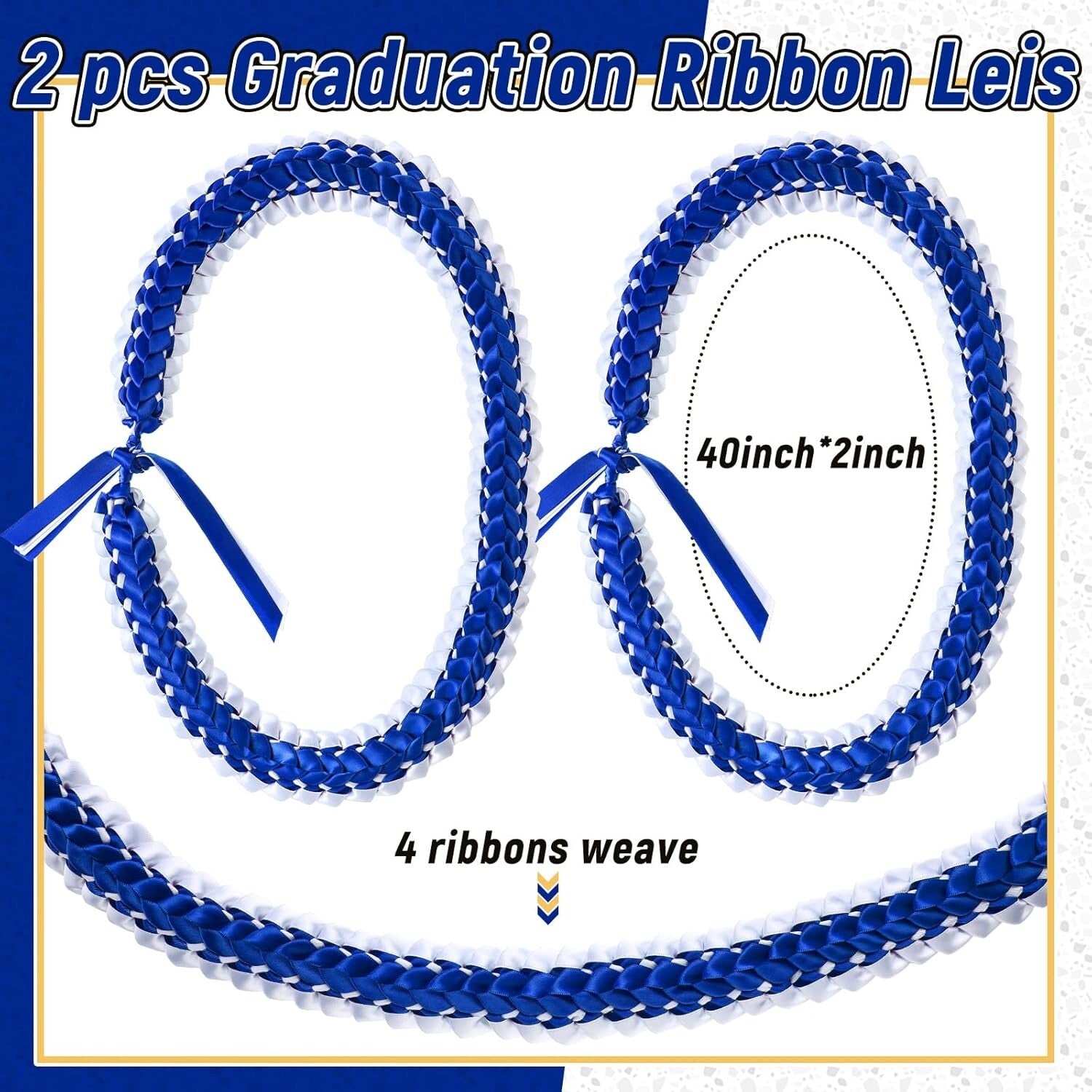 Elegant Double Braided Graduation Leis for Class of 2025 - Adjustable & Handmade