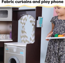 Load image into Gallery viewer, Ultimate Interactive Corner Kitchen Set with Fabric Curtains &amp; Play Phone