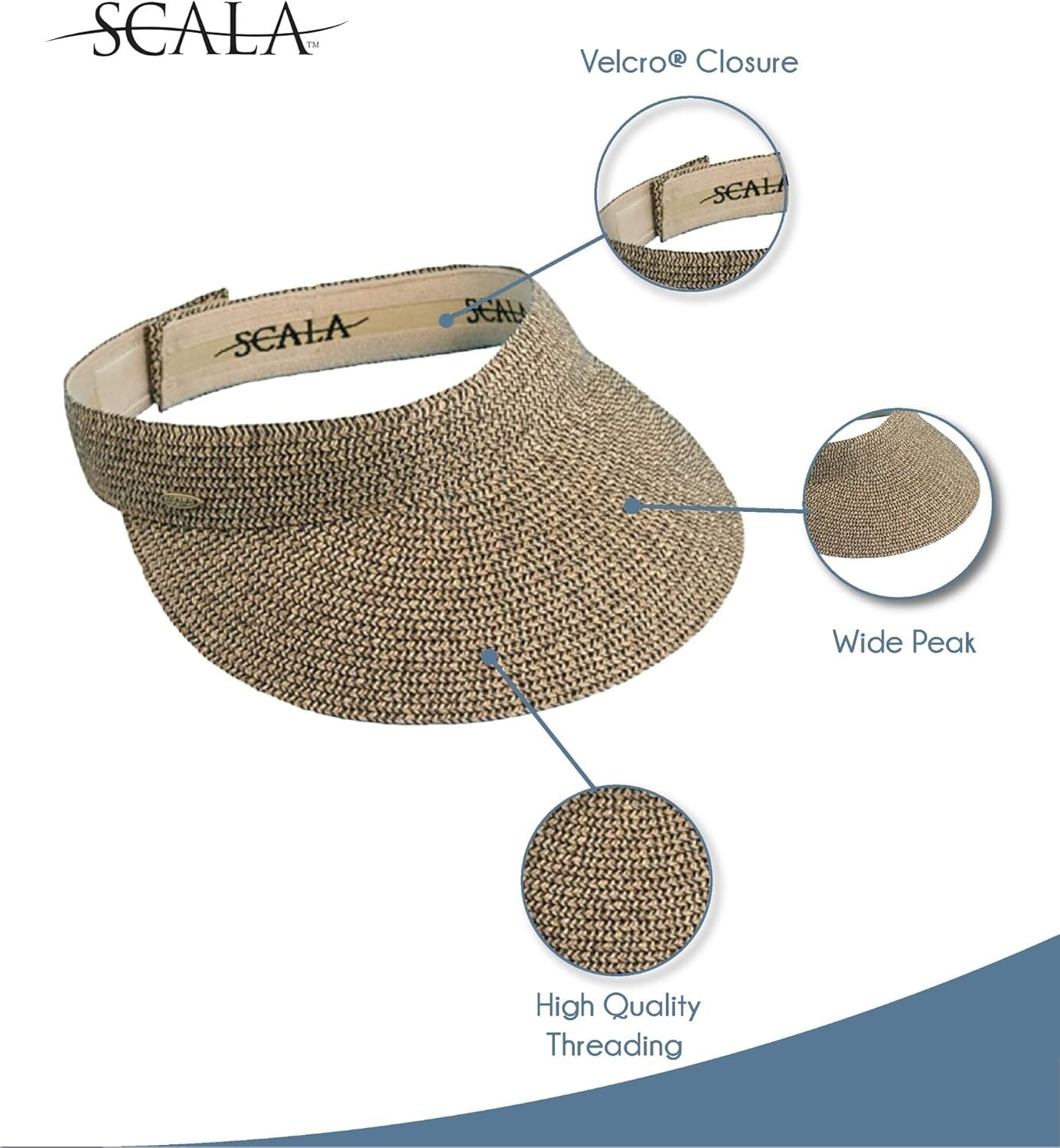 Lightweight Adjustable Paper Braid Visor - Summer Essential for Women