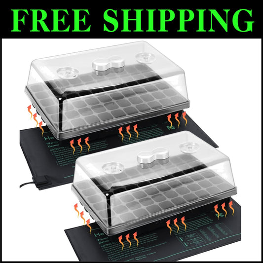 Heavy Duty Seedling Starter Kit with Heat Mats - Perfect for Herbs & Vegetables